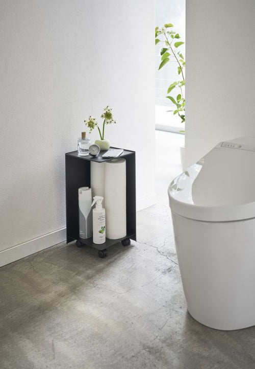 Yamazaki WC Rolhouder met Wieltjes - Tower - Zwart - vtwonen shop