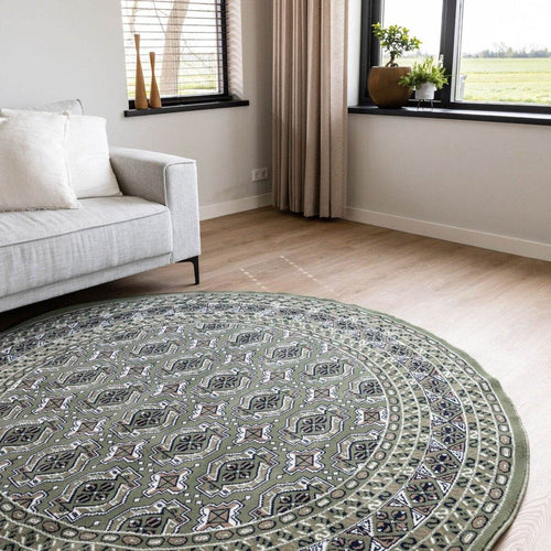Rond Vintage Vloerkleed Rond Marad Groen Interieur05 - 160 x 160 cm - vtwonen shop