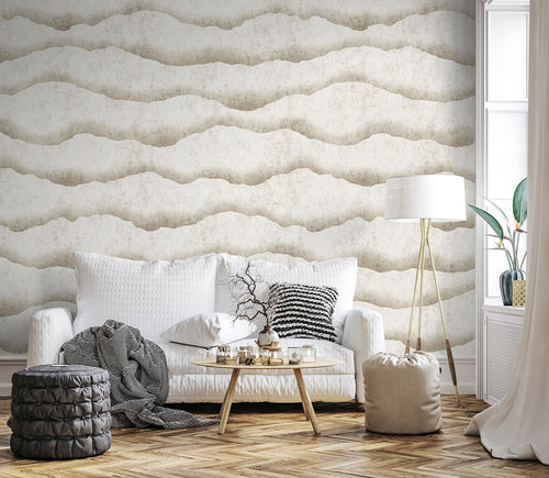 Sanders & Sanders fotobehang gelaagd marmer steen beige - 212 x 280 cm - 640862