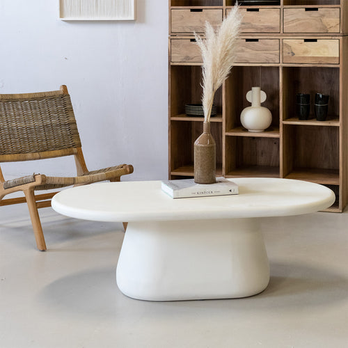 Giga Meubel Salontafel Romy - Ovaal - Beton Ciré - 120cm