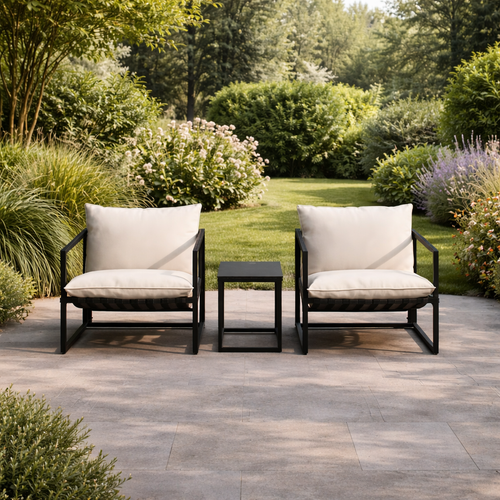 Nest outdoor Ebba Loungeset 3 Delig Met Zitkussens - Zwart