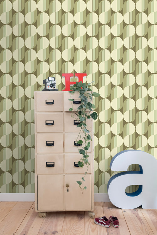 ESTAhome behang retro ornamenten groen - 50 x 900 cm - 131589 - vtwonen shop