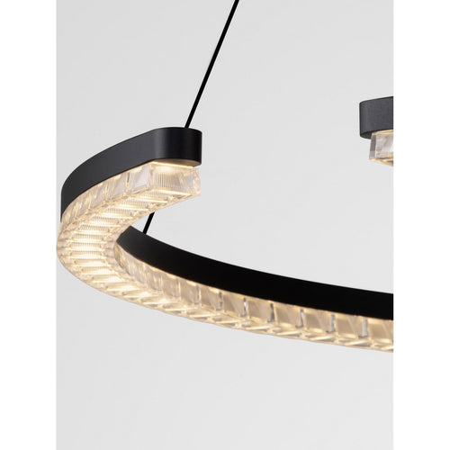 Nova Luce GREAMY Geïntegreerde LED-hanglamp voor plafond, zandkleurig zwart, Triac dimbaar, 43W, 2795lm, 3000K