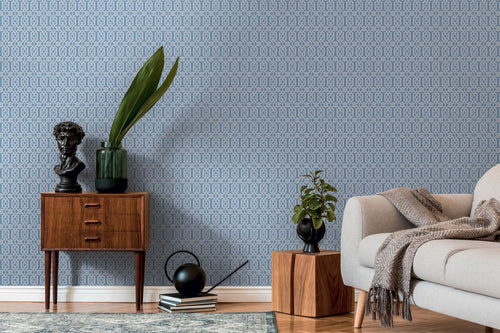 Livingwalls behang grafisch motief blauw en grijs - 53 cm x 10.05 m - AS-390622 - vtwonen shop