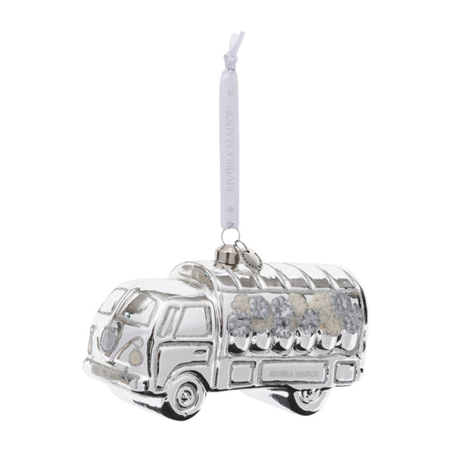 Rivièra Maison RM Limited Flower Truck Ornament - Glas - Zilver - vtwonen shop