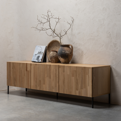 WOOOD tv meubel Bono Gravure - Eiken - Naturel - 56x180x46