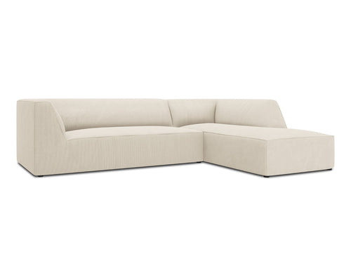 Micadoni rechter hoekbank Ruby 4-zits, ribfluwelen, lichtbeige - 180x273x69cm