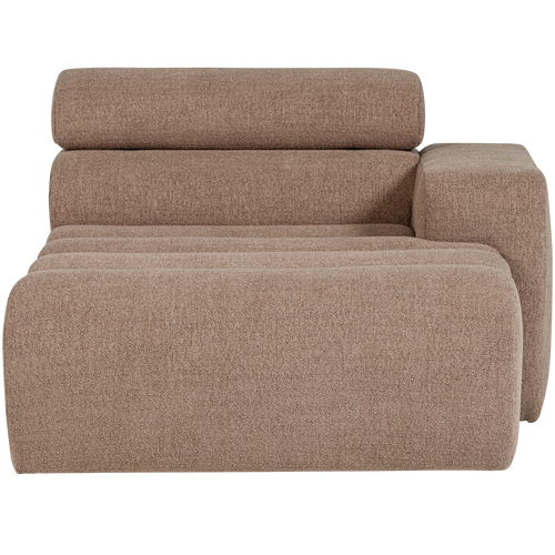 WOOOD chaise longue element arm rechts Novi - Polyester - Taupe - 86x109x173 - vtwonen shop