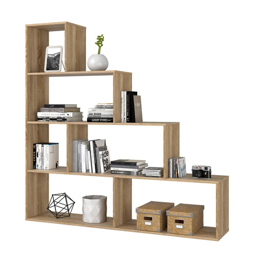 CALICOSY - Trapvormige boekenkast met 6 vakken Klum - 29x145x145 cm