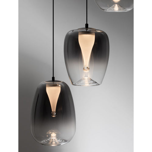 Nova Luce OBLO Hanglamp met clusterdesign, rookgrijs, matzwart, LED 10W 600lm 3000K