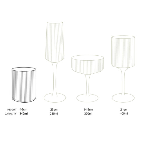 vtwonen Waterglazen - set van 4 - met Gouden Rand