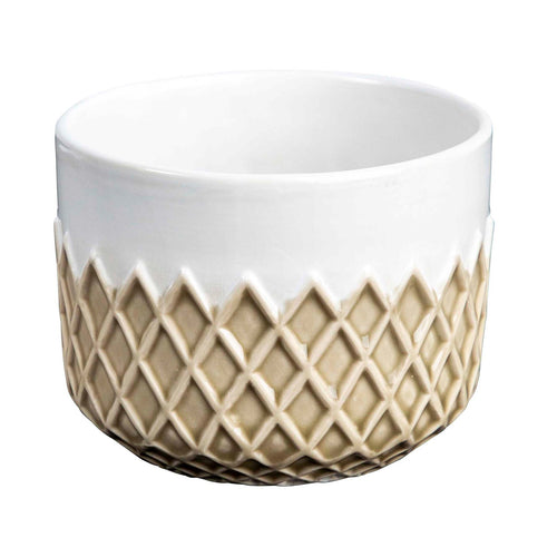 Return to Sender Kom - Taupe ruitmotief - vtwonen shop