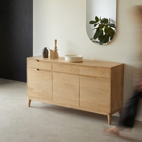 Tikamoon Buffetkast van licht mangohout 150 cm - Naturel