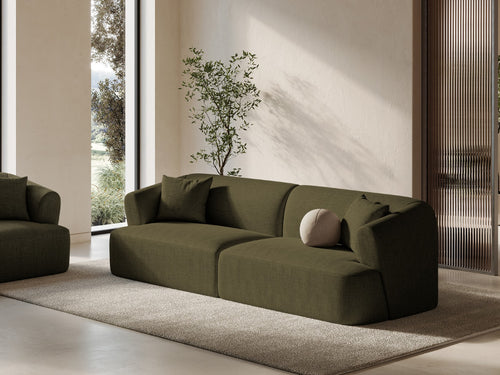 Cosmopolitan Design Modulaire bank Campi 4-zits, structurele stof groente - 90x255x70cm