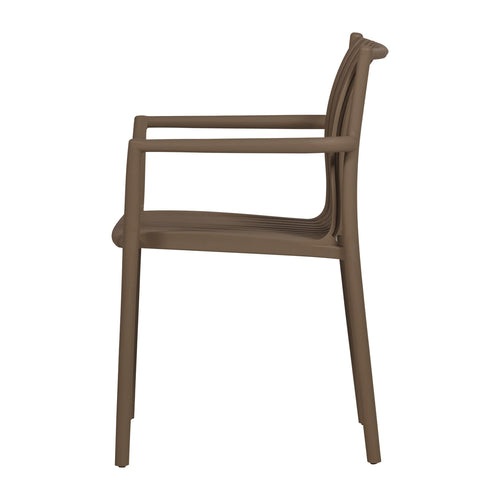 vtwonen tuinstoel Easy Going - Kunststof - Middenbruin - Set van 2 - 84x56x57