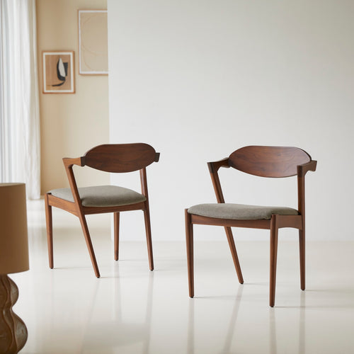 Tikamoon Stoel van donker massief teakhout en stof - Bruin - vtwonen shop