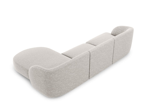 Micadoni rechter hoekbank Miley 4-zits, structurele stof geld - 156x255x70cm