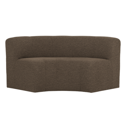 WOOOD eetbank halfronde hoek rug Mojo Base - Bouclé - Bruin - 83x152x76