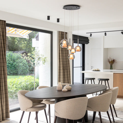Atmooz hanglamp Saigon 5 - zwart - Ø 40 x H 130 cm - G4