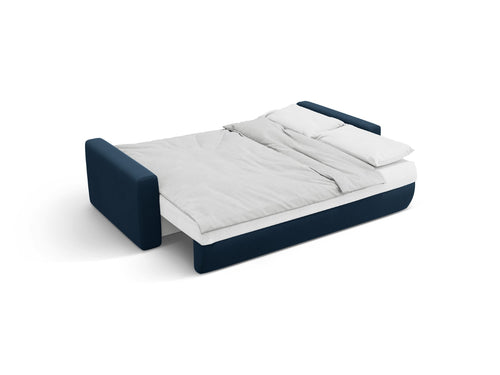 Cosmopolitan Design Omkeerbare converteerbare hoekbank met opbergdoos Belfast 3-zits, flueel koningsblauw - 149x240x84cm