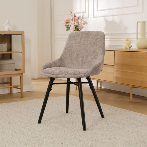 Nolon Nena-Isa Eetkamerstoel Bruin - Zwarte Houten Poten - vtwonen shop