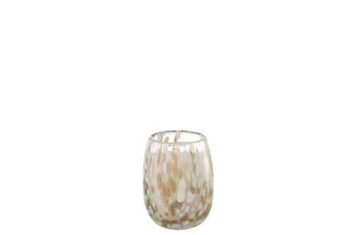 J-Line geurkaars Mia - Osmanthus & Suede - glas - wit/mix - small - 90U