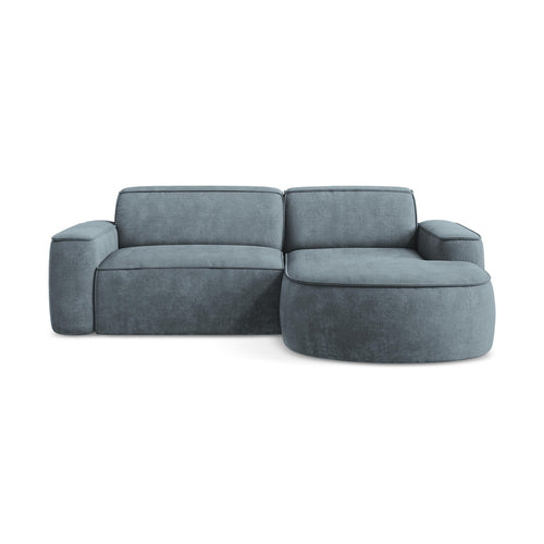 LaMiaSofa hoekbank rechts Melissa - chenille stof - jeans - 224x166x70