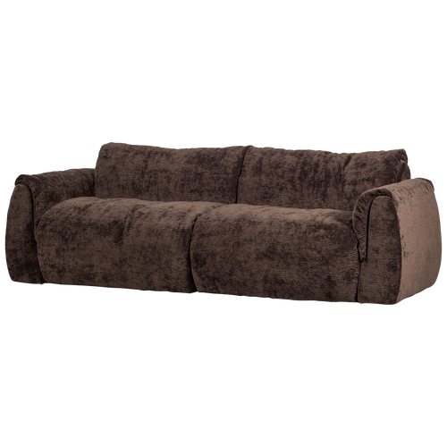 WOOOD 2-zits bank Baggy - 3D Chenille - Donkerbruin - 81x228x101 - vtwonen shop