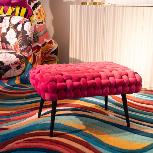 Kare Design Bank Weave fluweel roze