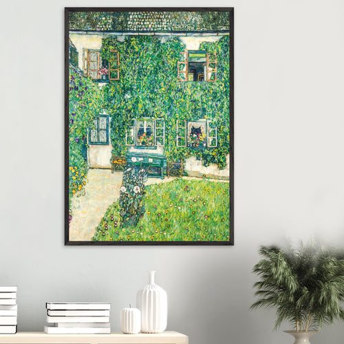 Artfulprints Poster Gustav Klimt - The house of Guardaboschi   - A4 21x29.7 cm - Groen