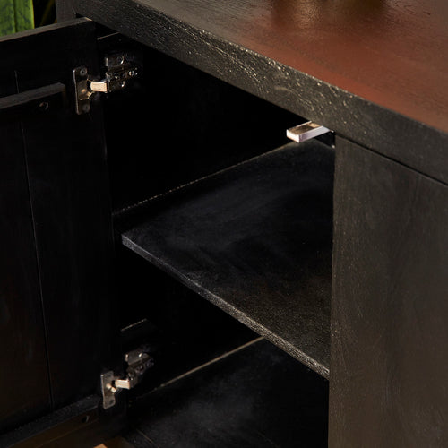 StarFurn Dressoir Brussel - Zwart Hout - 200x45x80cm - vtwonen shop