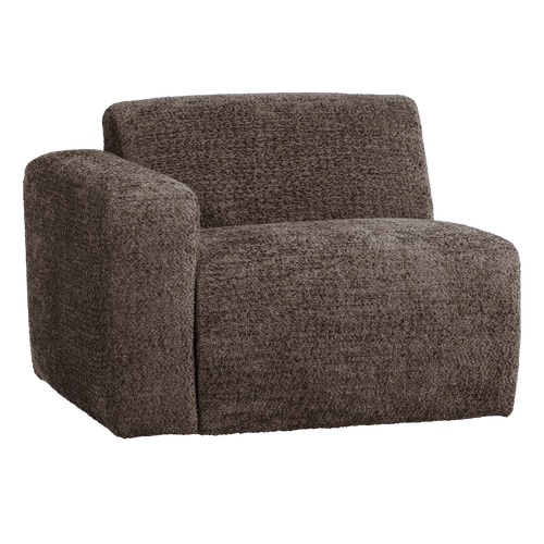 WOOOD 1-zits bank arm links Mojo Base - Wollig - Bruin - 74x105x97