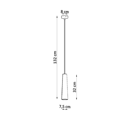 Sollux Lighting Keramische hanglamp ELECTRA - 8x8x132cm
