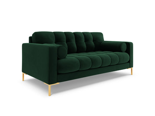 Cosmopolitan Design Bank Bali 2-zits, flueel, flessengroen - 96x152x75cm