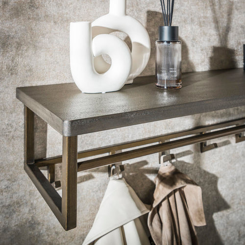 Giga Meubel Kapstok Ferro Hoedenplank - Brons  - 6-Haken - 100x33x26cm - vtwonen shop