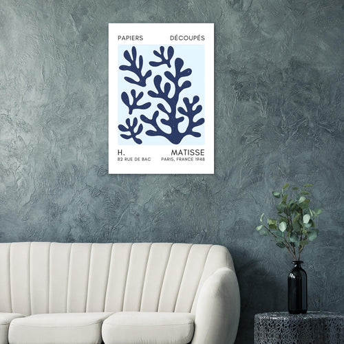 Artfulprints  Matisse – Coral shadows navy blue I   poster 70x100 cm - vtwonen shop