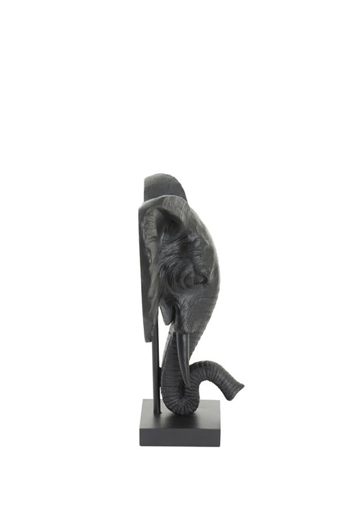 Light & Living ornament Elephant - zwart - 30x15x35.5 cm