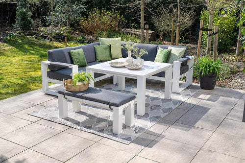 Garden Impressions Cube sportbank - mat wit - reflex black