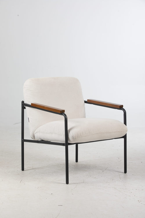 FurniLux Jara Lounge stoel - wit - 68.5x72.5x82 cm - vtwonen shop