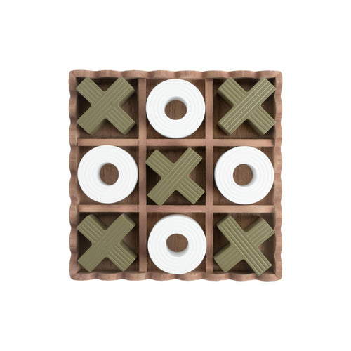 Present Time ornament Tic Tac Toe - groen - 18.5x18.5x5cm