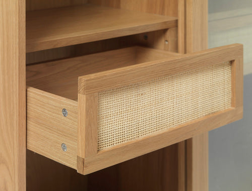 Rebellenclub Vitrinekast Yass - Eiken met Rattan - vtwonen shop