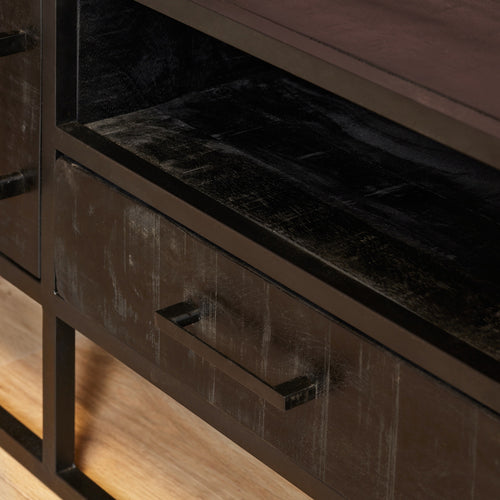 StarFurn Tv-meubel Denver - Zwart Hout - 145x45x50cm