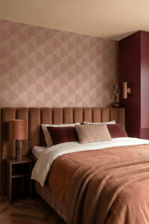 Origin Wallcoverings behang 3D-motief terracotta roze - 53 cm x 10.05 m - 347937