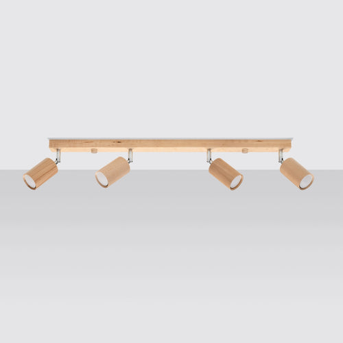 Sollux Lighting Plafondlamp BERG 4 naturel hout - 80x5x20cm