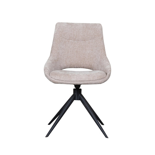 LABEL51 Eetkamerstoel Marlow - Beige Stof - Draaibaar - Set van 2 - vtwonen shop