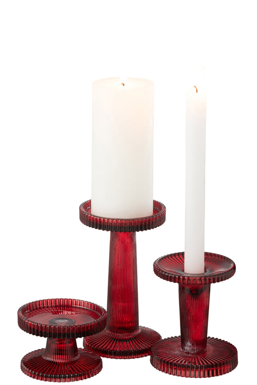 J-Line kaarshouder Nelly - glas - rood - 3 stuks - vtwonen shop