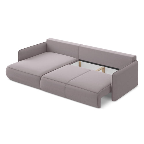 LaMiaSofa hoekbank links Palermo - velours - lavendel - 240x148x86