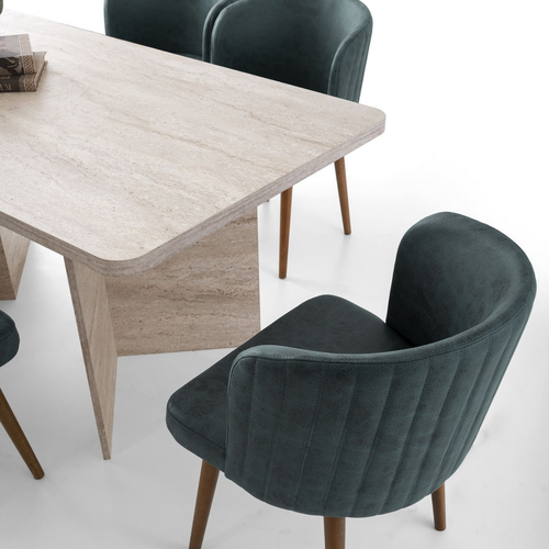 Calicosy - Eettafel zonder verlengblad - Travertijn - 90x180x77 cm