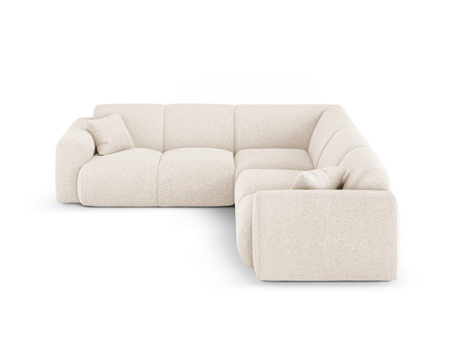 Cosmopolitan Design Symmetrische hoekbank Nolio 5-zits, chenille lichtbeige - 252x252x72cm