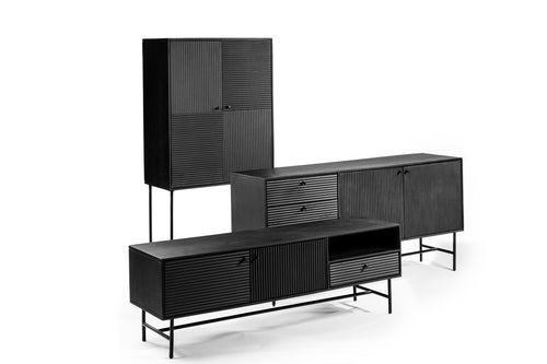 Duverger® dressoir Black Piano - mangohout - zwart - vtwonen shop